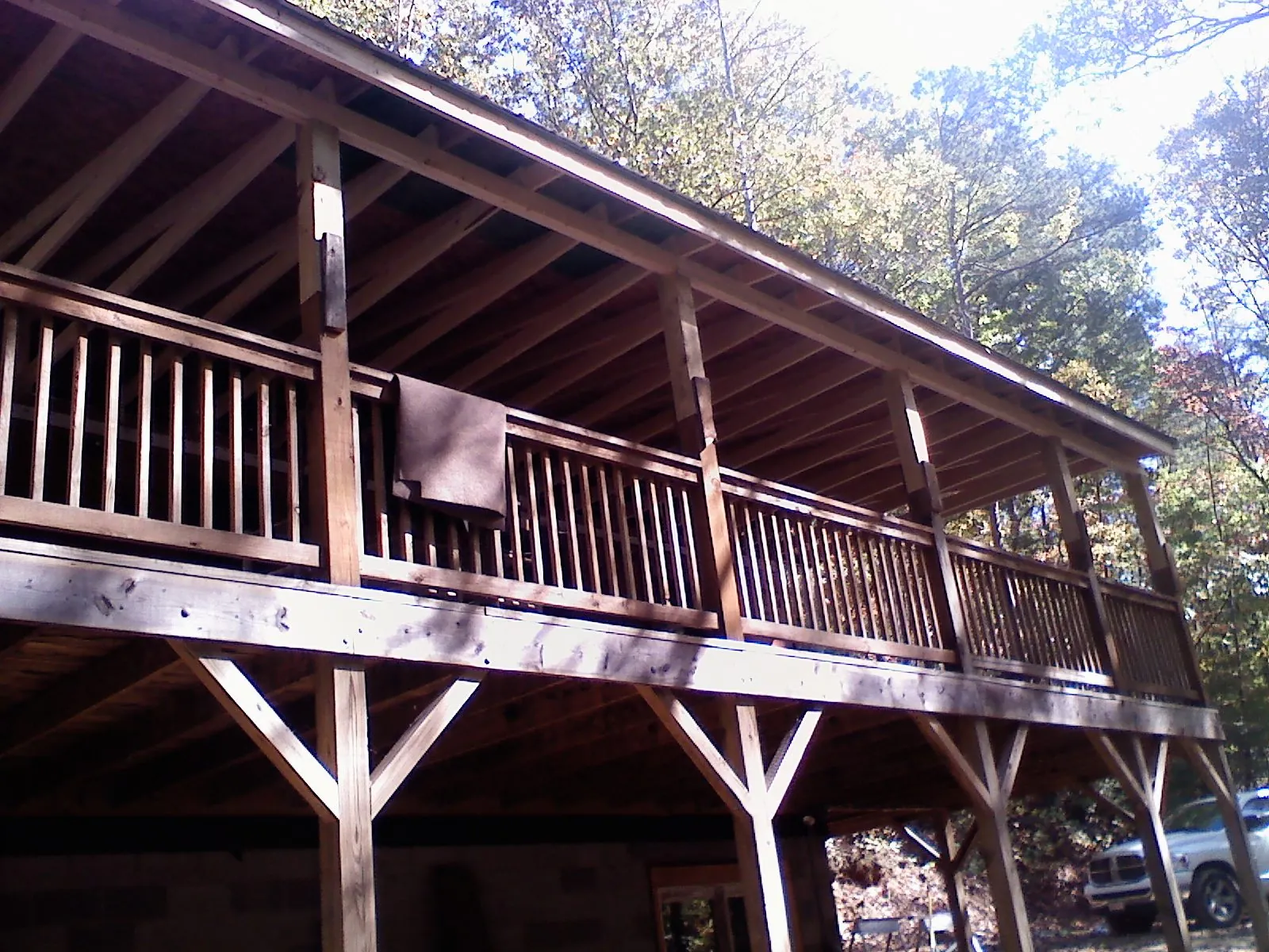 Timber framing under a new elevated porch and deck — Roof Leak Repair in Toston by Roofing Brothers